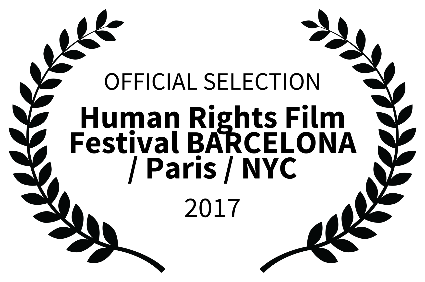 Laurel for Official Selection at Human Rights Film Festival BARCELONA Paris NYC awarded to 'L'estoc' in 2017